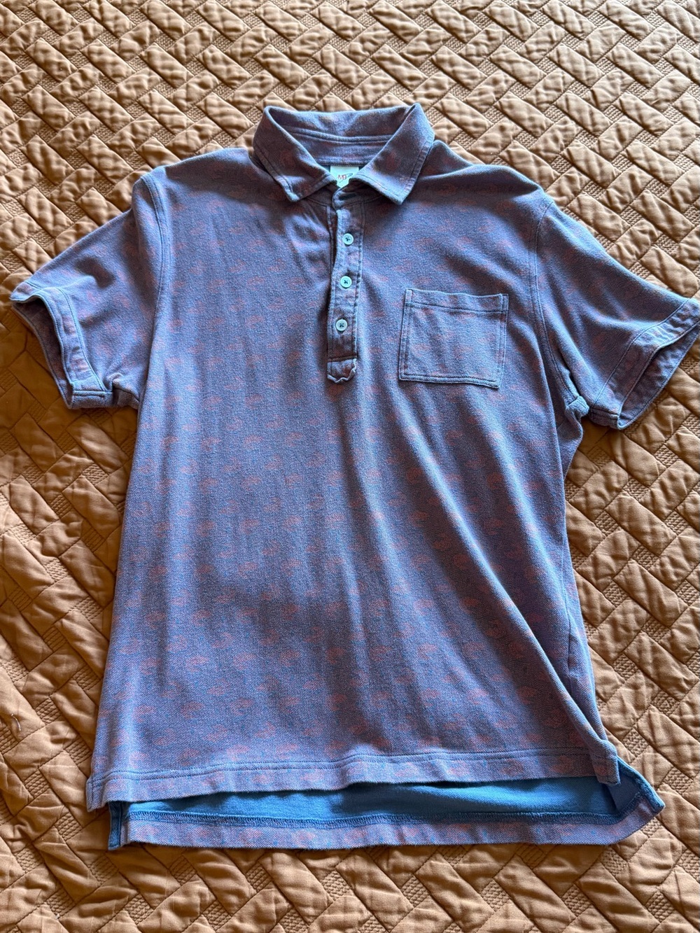 Uniqlo X Michael Bastian Orange and Blue Polo